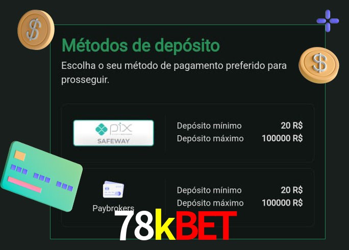 O cassino 78kbet oferece uma grande variedade de métodos de pagamento
